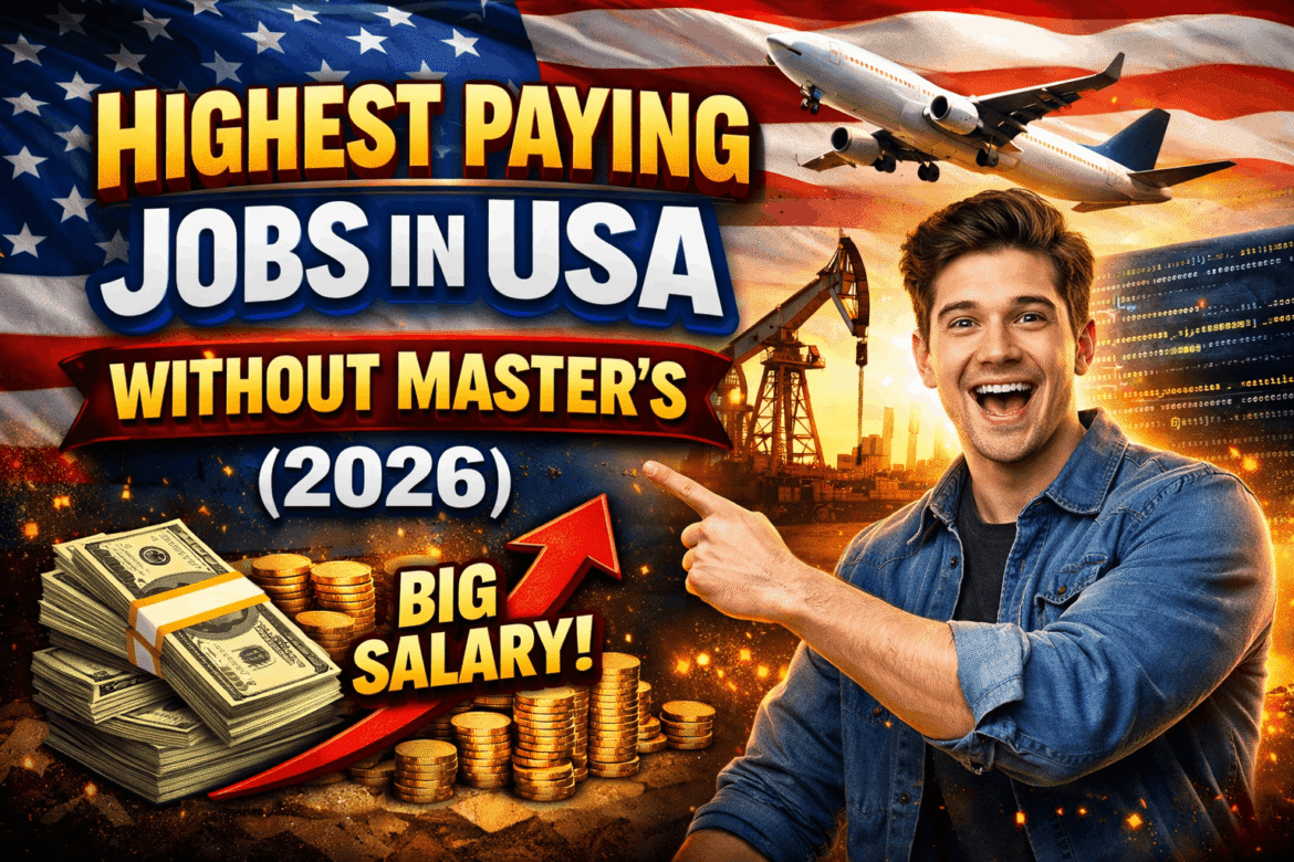 Want a six-figure salary without a Master’s? Explore the highest paying jobs in USA (2026), salary ranges, skills needed, and step-by-step roadmap.