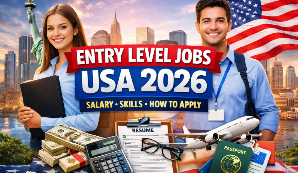Entry Level Jobs USA 2026 guide for freshers: salaries, skills, top companies, OPT/H-1B basics, and step-by-step application process.