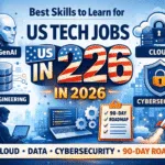 US tech jobs 2026? Learn in-demand skills like AI, cloud, cybersecurity, data, DevOps & full-stack—plus a simple roadmap and projects.
