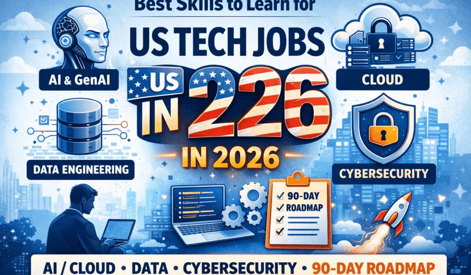 US tech jobs 2026? Learn in-demand skills like AI, cloud, cybersecurity, data, DevOps & full-stack—plus a simple roadmap and projects.